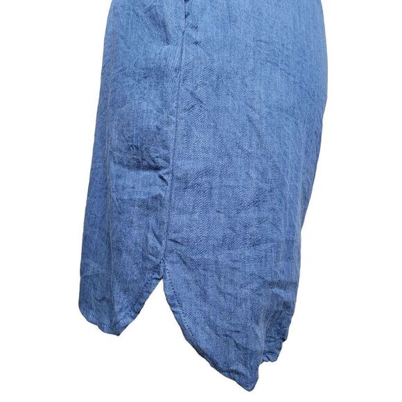 Bluet Sleeveless Two Tone Cotton Tie Waist Dress Blue Size 6 Petite - Picture 8 of 12